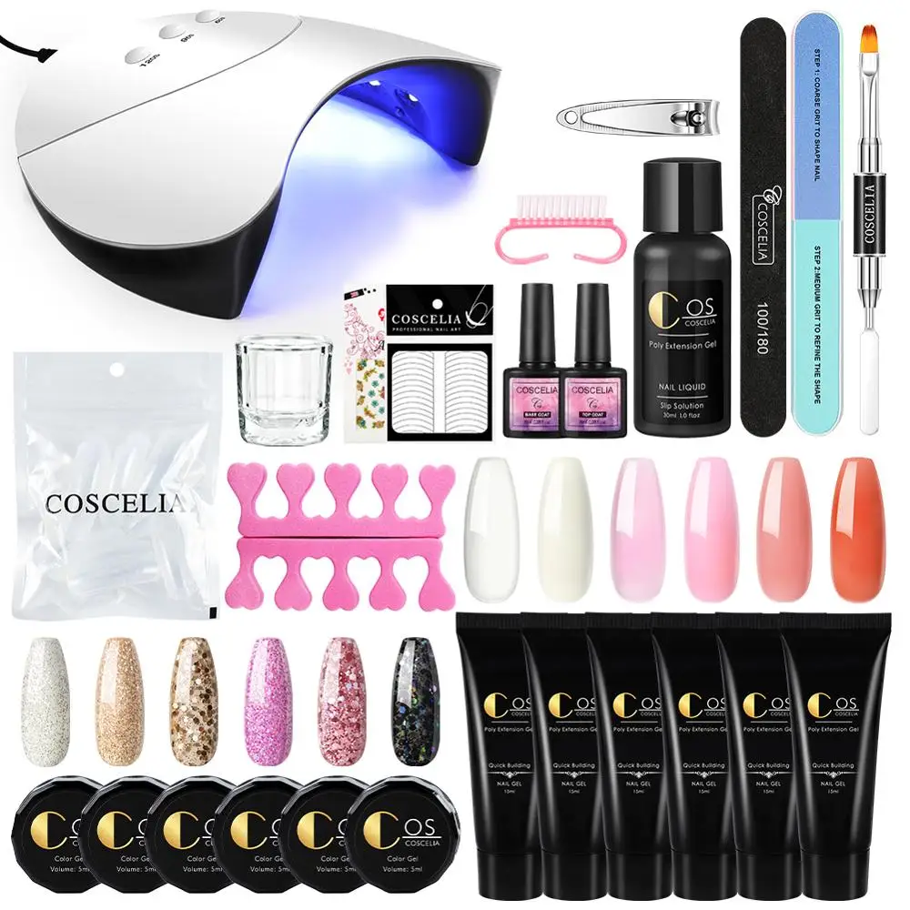 Маникюрный набор COSCELIA для наращивания ногтей Кристальный желеобразный Гель лак