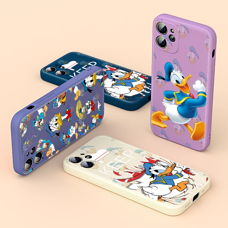 

Popular Donald Duck For Apple iPhone 13 12 mini XS XR SE 11 8 7 6 2020 Pro Max Plus Liquid Silicone Soft TPU Phone Case