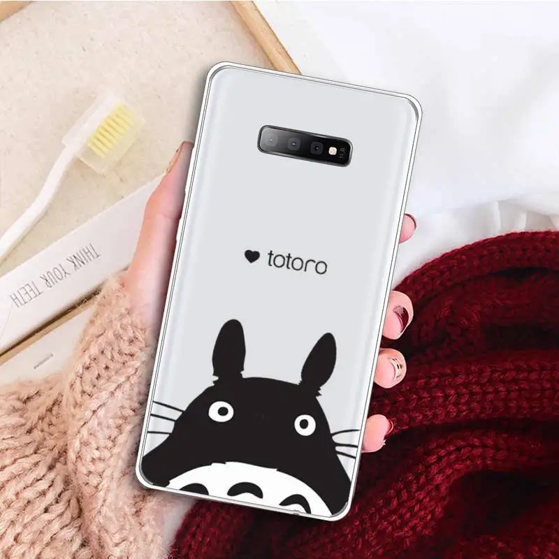 

Cute My Neighbor Totoro Cartoon Phone Case Clear Transparent for samsung A 21s 50 71 S 8 9 20 note 10 20 plus ultra