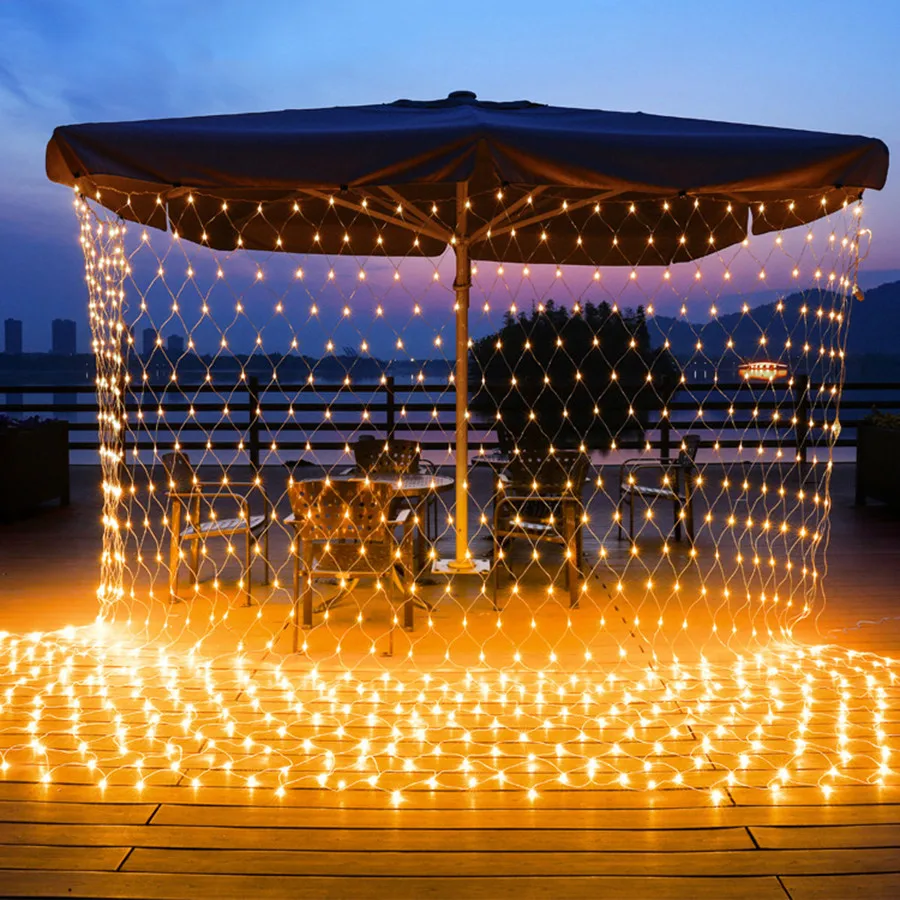 

LED Net String Light Outdoor Mesh Light Outdoor Garden Party Window Curtain String Light Garland For Wedding Christmas Decor