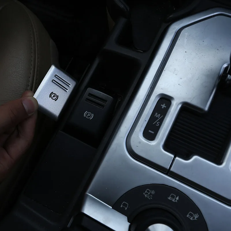 

For Land Rover Discovery 3 2004-2009 Aluminum alloy Car Electronic Handbrake Decorative Sticker Sequined Car Accessories