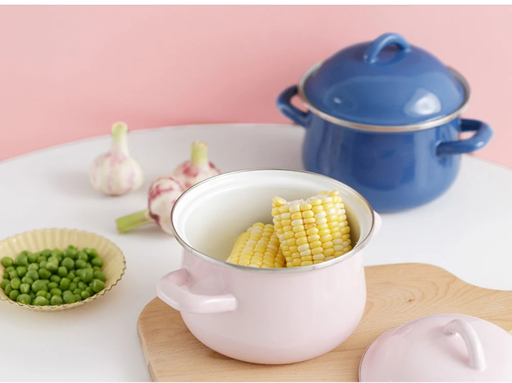 Горшок для супа, эмалированный горшок, японская керамика с крышкой, молочная посуда для варки, пароварка, детская еда, мультяшная чашка газовая, индукционная плита