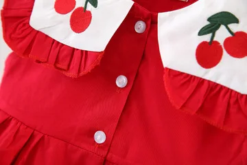 Летнее платье для маленьких девочек модное хлопковое с рукавами детское дня