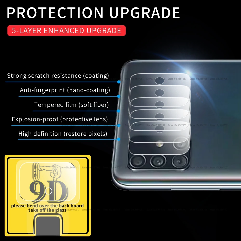 9D HD camera lens Film For Samsung Galaxy A51 A71 A90 A80 A70 A60 A50 A40 A30 A20 A10 S S20 S10 Note10 Plus Protective Soft |