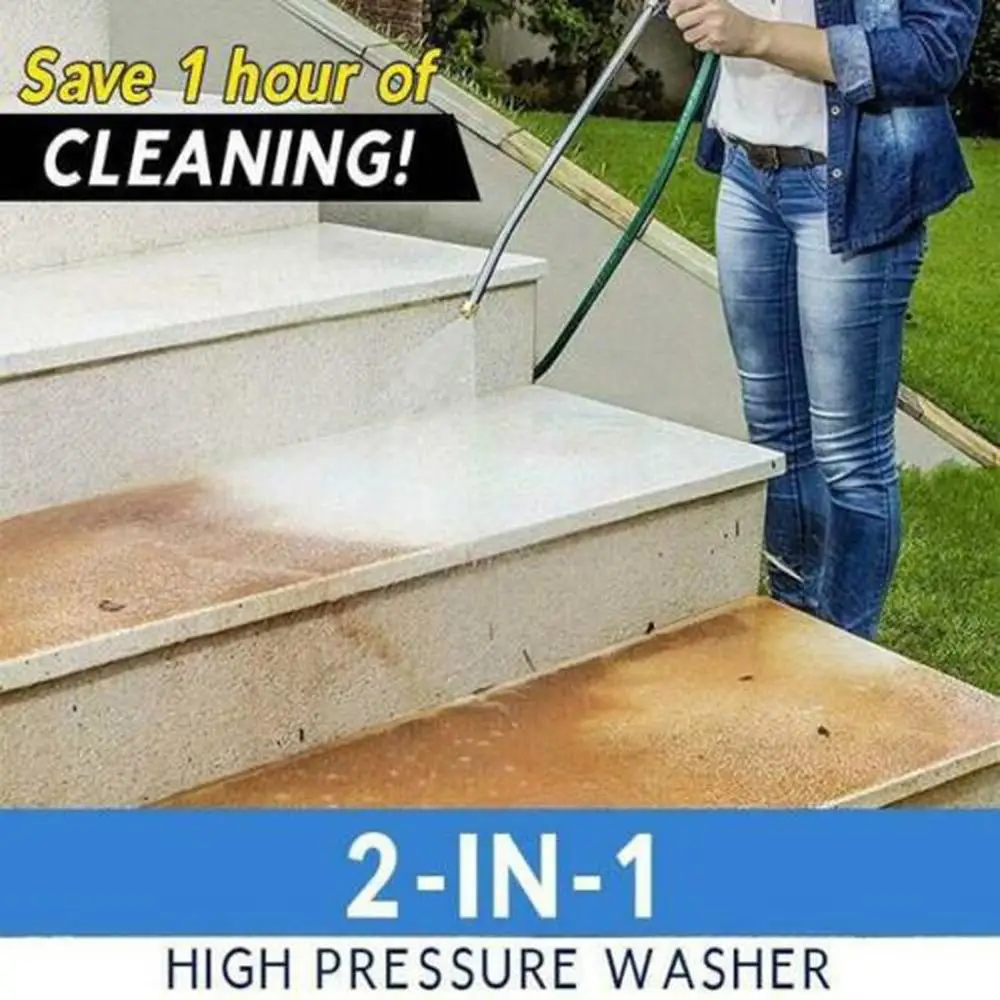 

2-In-1 High Pressure Washer 2.0 No-Scrubbing Wax Water Spray Gun Household Appliance Cleaning Water Gun