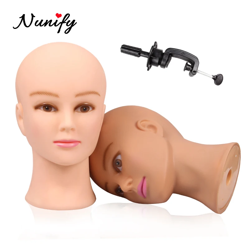 Nunify Afro Bald Mannequin Head Black Female Manikin Mode Professional Cosmetology Hot Sale African Mannequin Head Without Hair