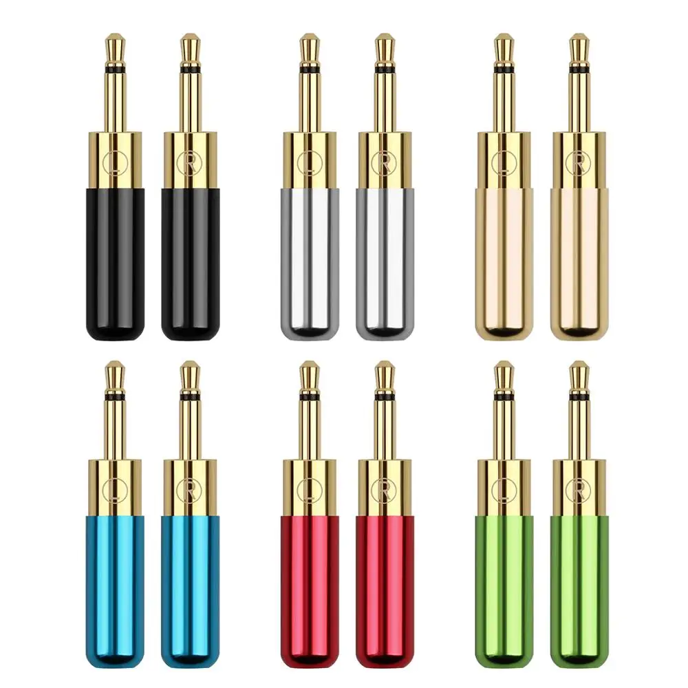 

6Pair 2.5mm Audio Jack Mini Earphone Plug Mono Headset Adapter For HD700 HE400i HE1000 Gold Plated Copper Solder Wire Connector