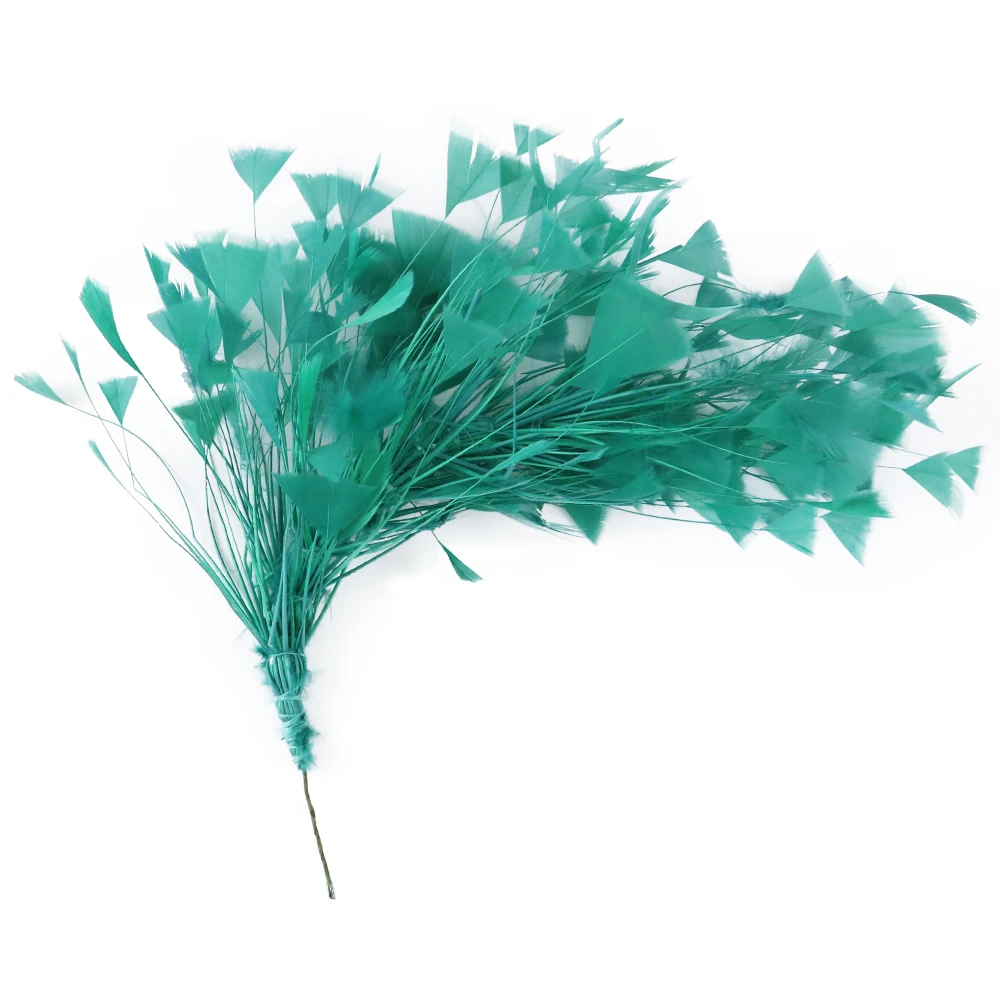 Beautiful Tiffany blue color Turkey Feather Flower 25-30cm long Diy Wire Bendable Bridal Bouquet Feathers Headdress Decoration | Дом и сад