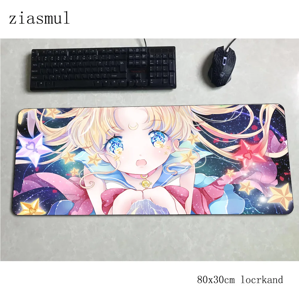 Sailor moon padmouse 80x30 см игровой коврик для мыши милый большой коврик для мыши геймер компьютерный Настольный коврик для ПК notbook mousemate
