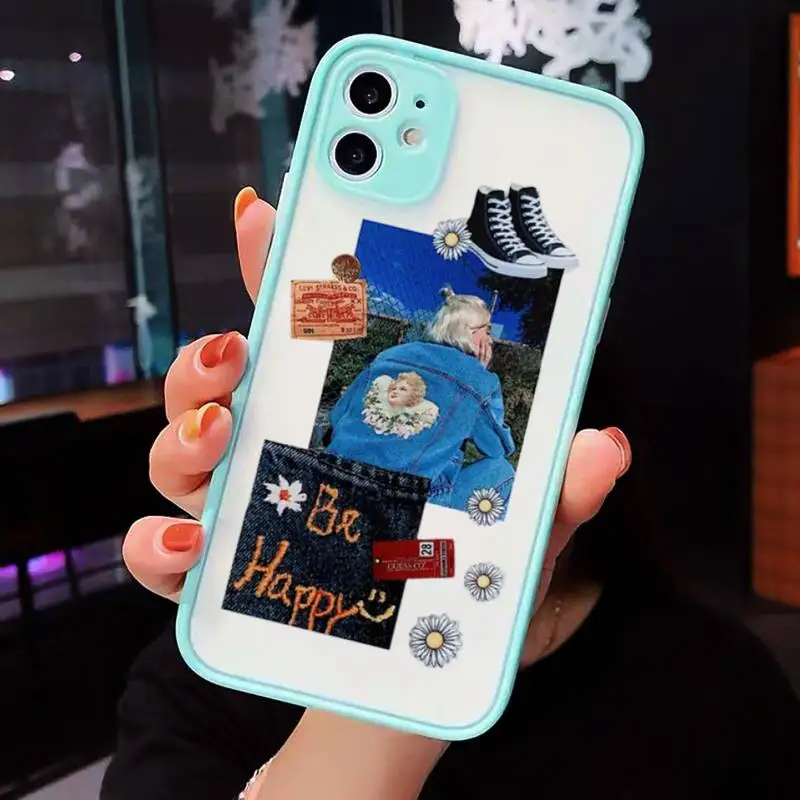 

David Art Stickers Phone Case matte transparent For blue iPhone 7 8 x xs xr 11 12 pro plus max mini Clear Funda