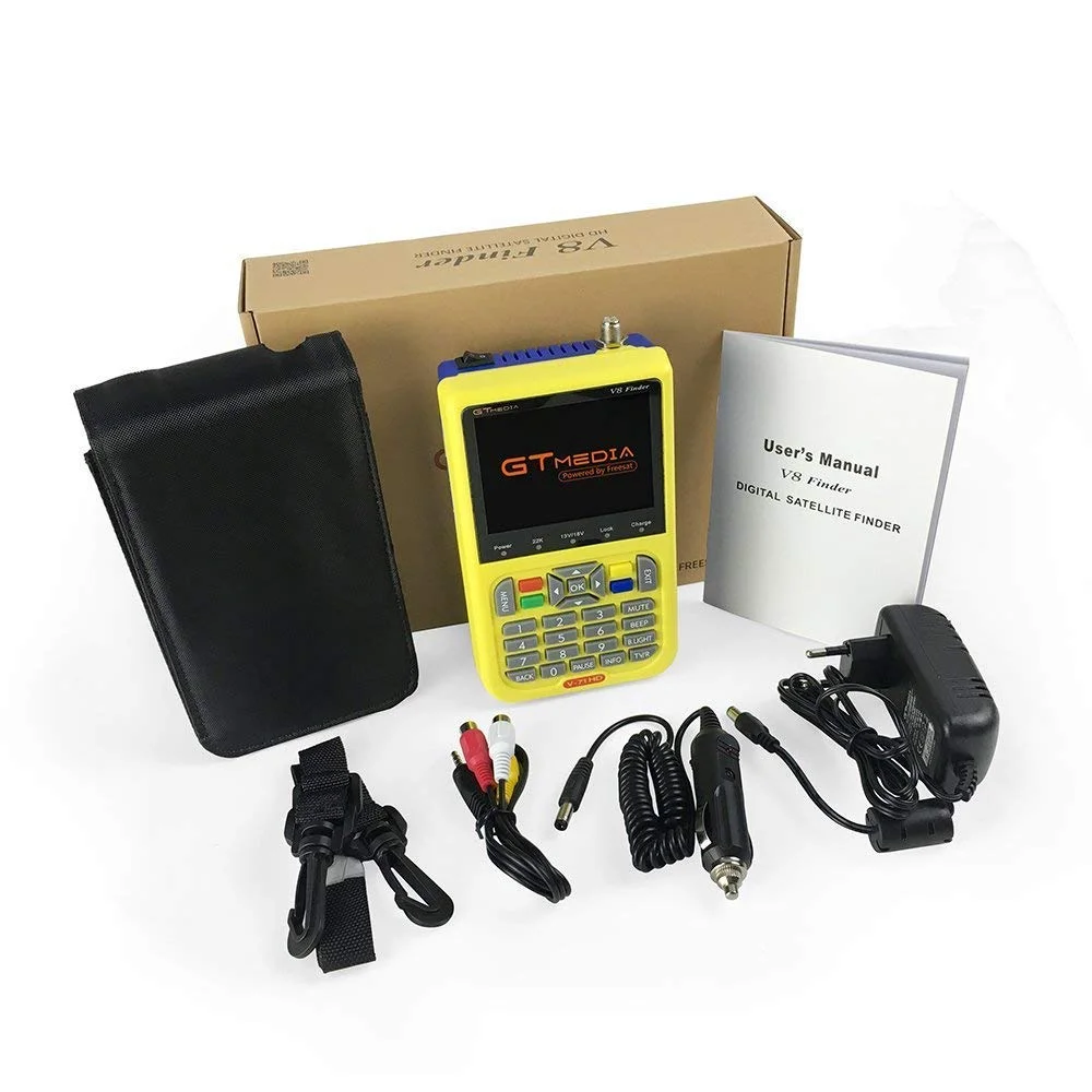 GTMEDIA DVB-S2 V8 Finder HD цифровой спутниковый Finder измеритель сигнала с 3,5 дюймовым ЖК-дисплеем MPEG-4 Sat Finder 1080P V8 Finde