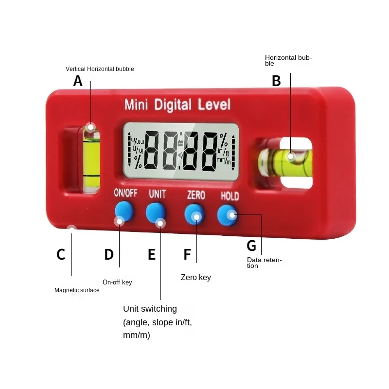 Mini Electronic Digital Display Level Gauge / 100mm Strong Magnetic Level Gauge / Angle Gauge Digital Caliper Measuring Tool enlarge