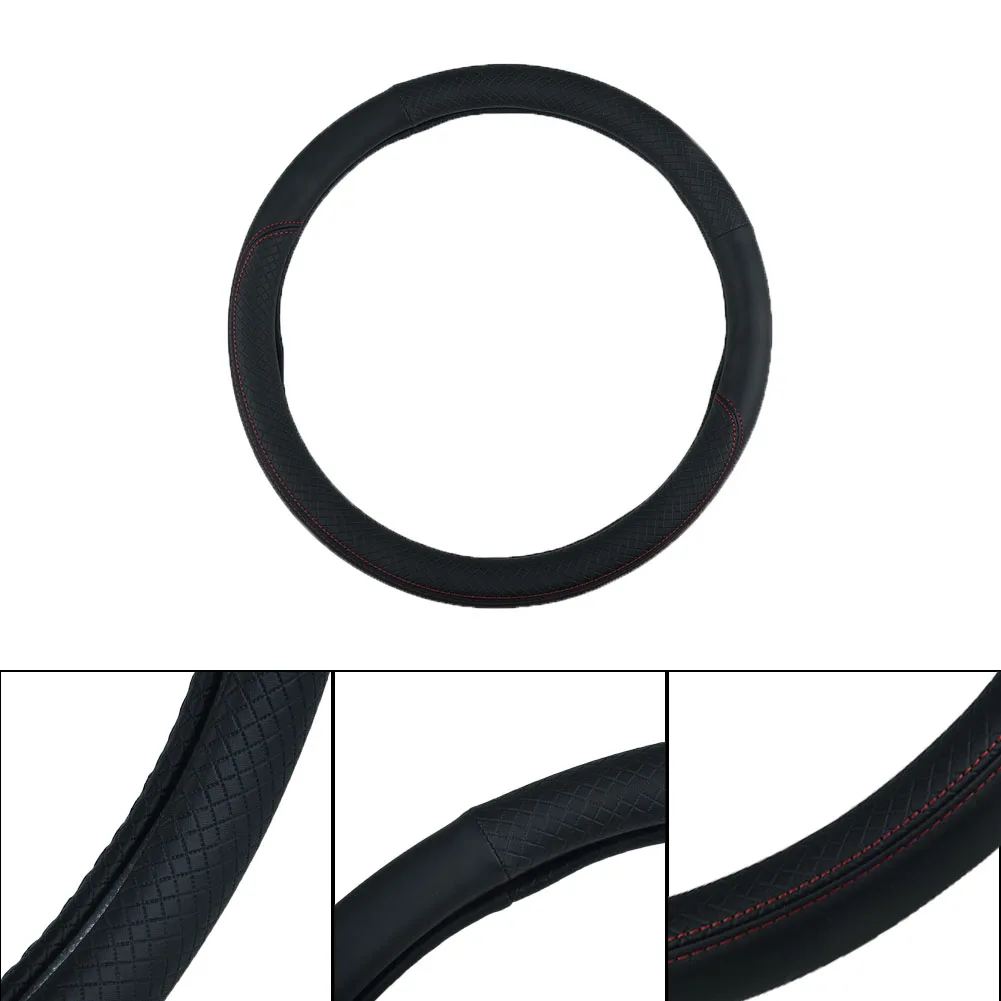 

15'' Steering Wheel Cover Fit AllSeasons Black Luxury Practical Useful