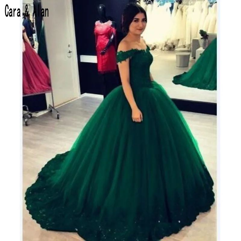 Изумрудно-зеленые платья для Quinceanera 2019 бальное платье выпускного вечера с