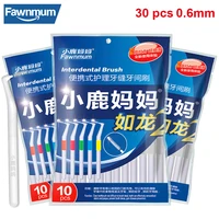 fawnmum 30pcsset interdental toothbrush orthodontics brush for teeth whitening dental flossers cleaning tool oral hygiene care