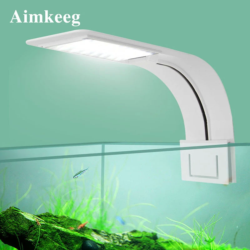 

Светодиодный светильник для аквариума 5 Вт/10 Вт/15 Вт IPX7 ультра тонкий аквариумный светильник-подставка для ночной Светильник для водных жив...