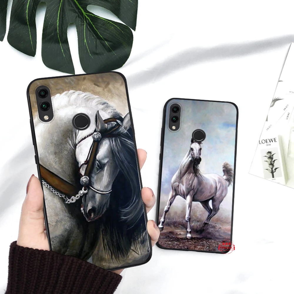 The Great beauty horse DIY Painted Silicone Case for Huawei honor 6A 7A Pro 7X 8 Lite 8X 8C 9 Note 10 View 20 9X |