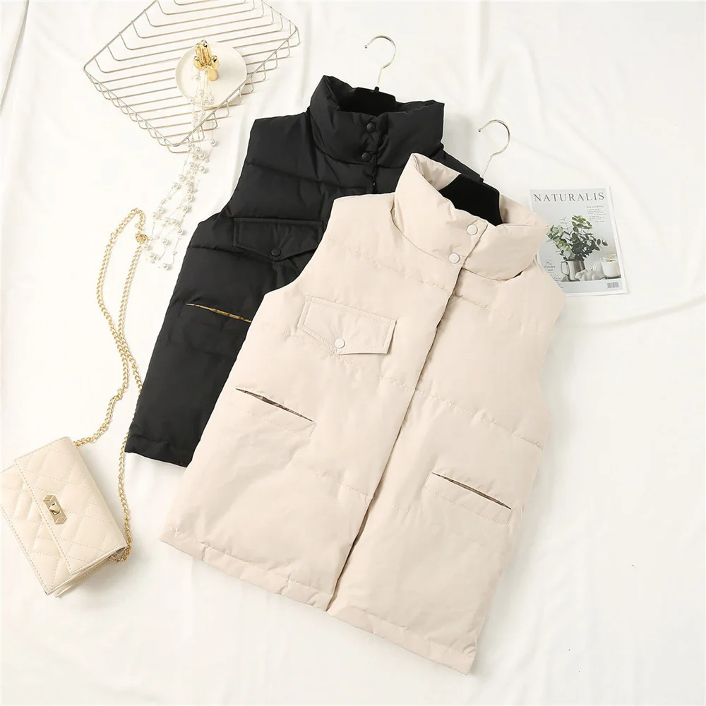 

Spring, autumn and winter 3xl 4xl 5xl plus size stand-up collar outer wear sleeveless top vest female down cotton parka vest