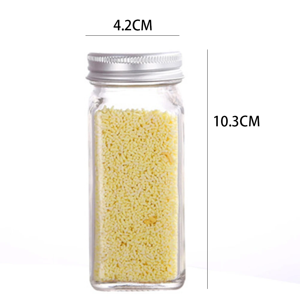 

Square Barbecue Spice Jars Chili Noodle Bottle Glass Seasoning Bottles With Cover Salt And Pepper Organizer Kitchen Accesories