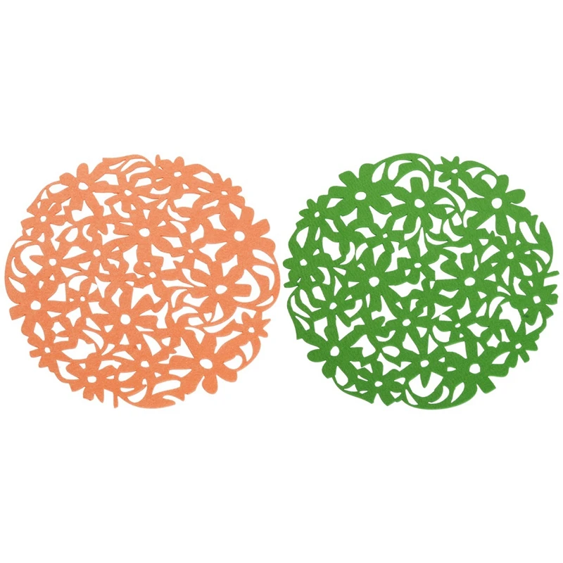 2 шт. Круглые Цветочные фетровые подстилки салфетки для кухонного обеденного