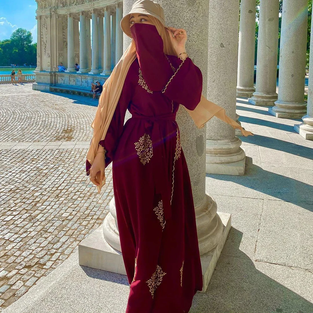 

Open Abaya Dubai Turkey Muslim Fashion Kimono Femme Musulmane Cardigan Islam Caftan Marocain African Dresses For Women Robes