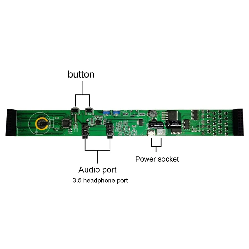 

Multicolor Power Amplifier 20 Segment LED Music Spectrum Amplifier 10Level 5-12V Power Supply Clock Function