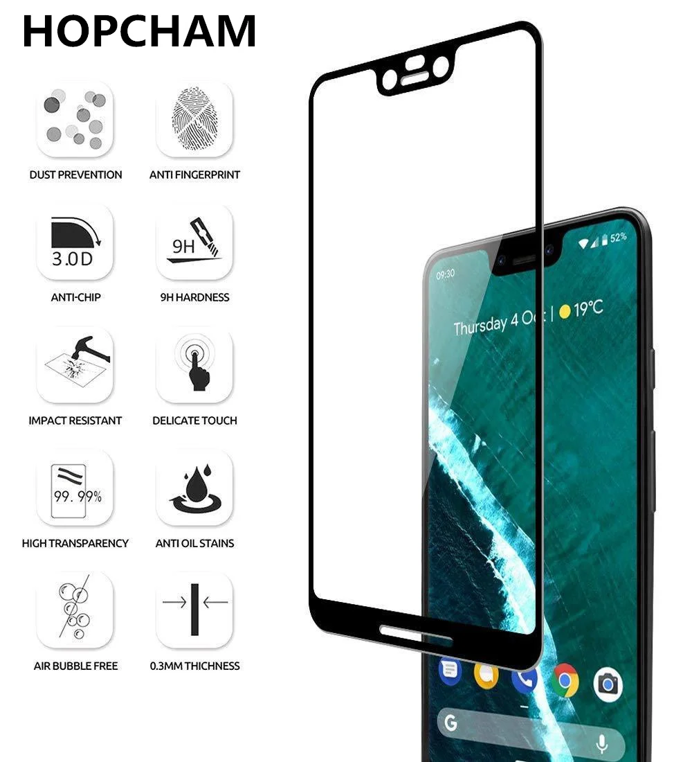 Защитное стекло закаленное 3D для Google Pixel 3 2 XL 2XL 3XL 3axL Pixel2 Pixel3|Защитные стёкла и