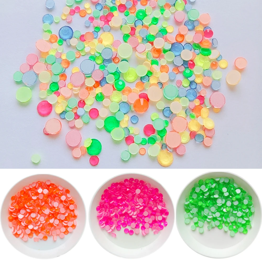 1440 шт./упак. оптовая продажа SS6-SS30 ногтей Стразы плоские с оборота флуоресценции