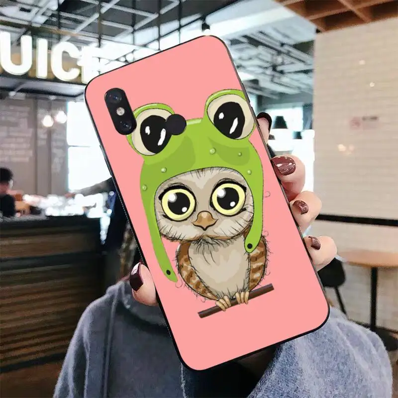 

Lovely Animal Owl Phone Case for Xiaomi mi 5 6 8 9 10 lite pro SE Mix 2s 3 F1 Max2 3