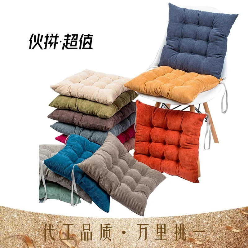 

Winter Thickened Office Corduroy Chair Cushion Sofa Dining Chair Cushion Fabric Tatami Chair Cushion Pillows Decor Home