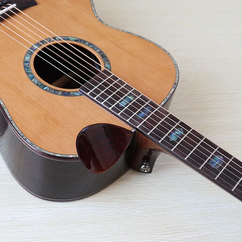 hohe qualität voll shell bindung akustische elektrische gitarre red cedar massivholz top palisander zurück seite 40 inch folk gitarre mit