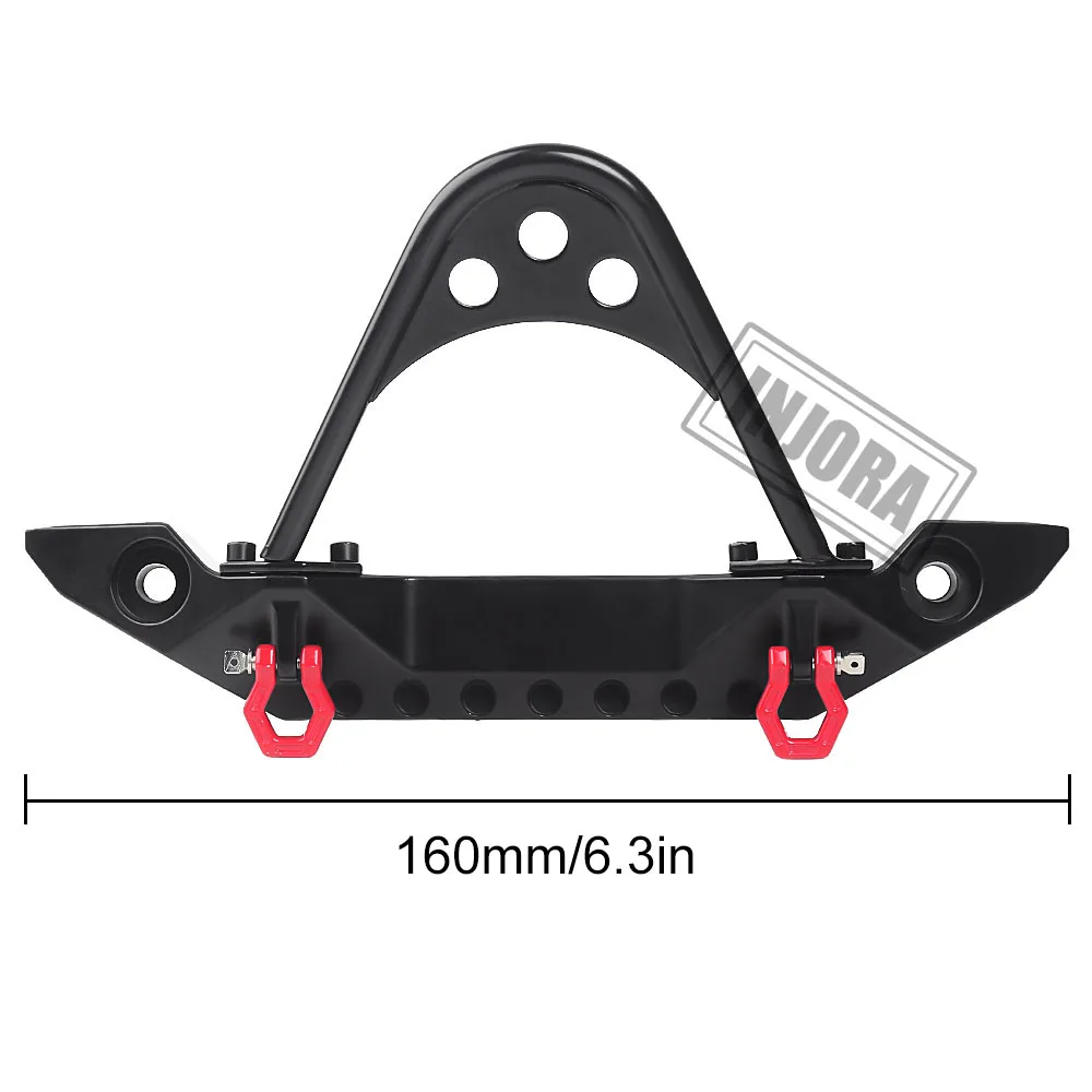 Металлический черный Передний бампер с светильник кой для 1/10 RC Crawler Car Traxxas TRX-4 Axial