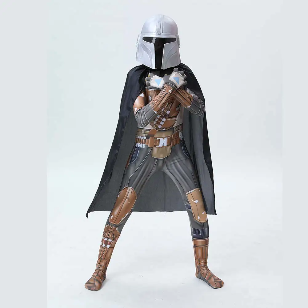 Детский костюм Мандалора для косплея комбинезон накидка наряд одежда Хэллоуина