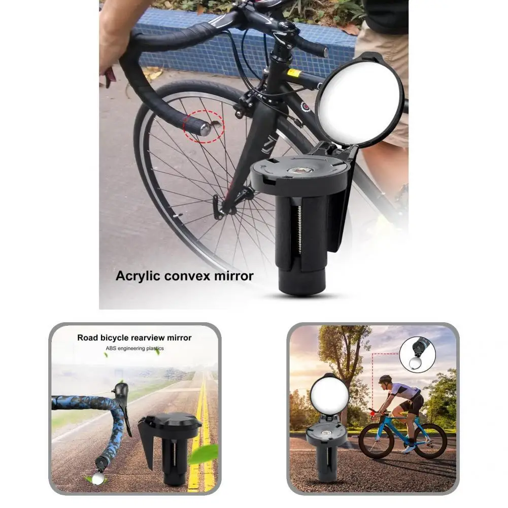

Portable Black High Strength Angle Adjustable Convex Handlebar Mirror Handlebar Mirror Cycling Supplies