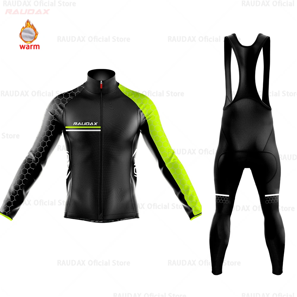 Bib cycling set Мужская Джерси для велоспорта Pro Team raudax зимняя флисовая одежда для велоспорта MTB велотрусы Ropa Ciclismo триатлон - Цвет: Bib cycling set