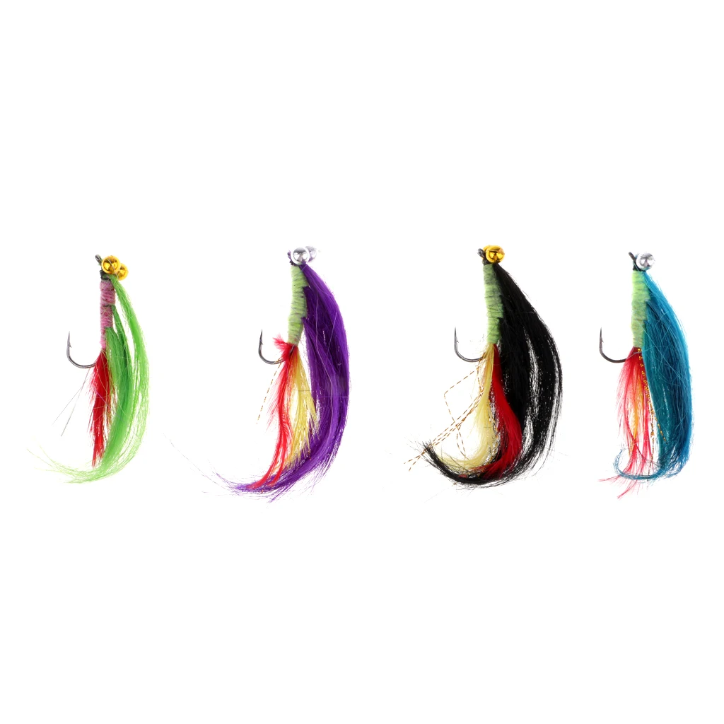 

4pcs Fly Fishing Flies Streamer Trout Lures 4 Patterns Assortment Fly Hooks