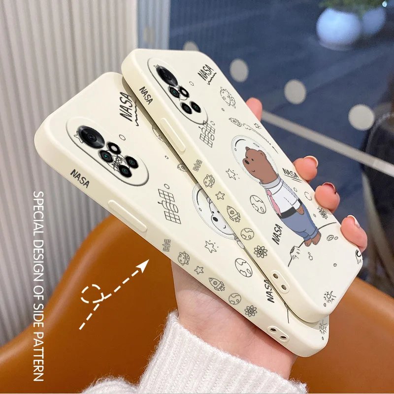

The Space Of Bear Phone Case For Huawei Nova8 8Pro 8SE Nova 7 7Pro 7SE 6 6se 5 5Pro 5Z 5I 5Ipro 5T 4 4E Liquid Silicone Cover