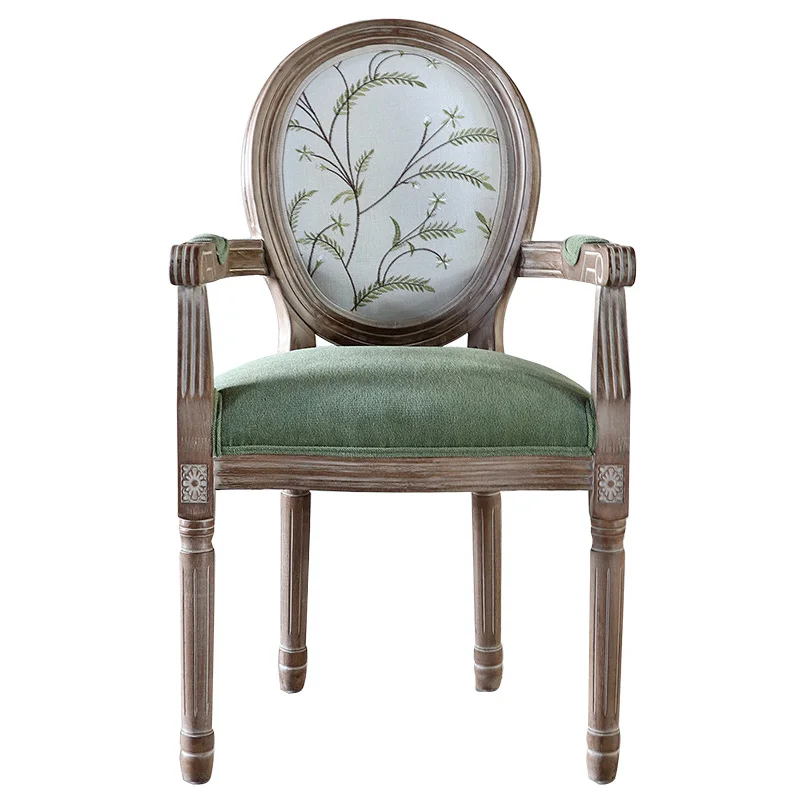 Обеденный стул из твердой древесины в европейском стиле ретро модный ресторан
