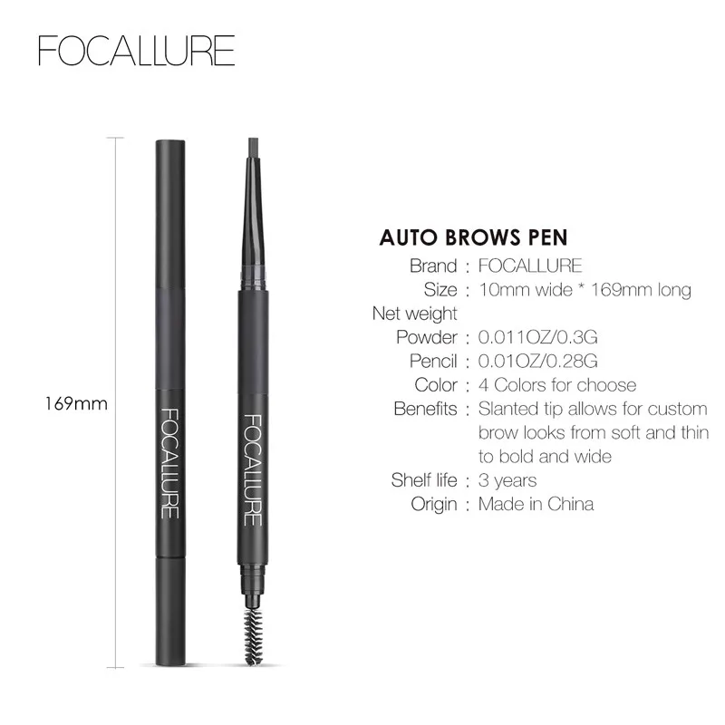 FOCALLURE новинка 1 шт. водостойкая стойкая для бровей девушек натуральный черный