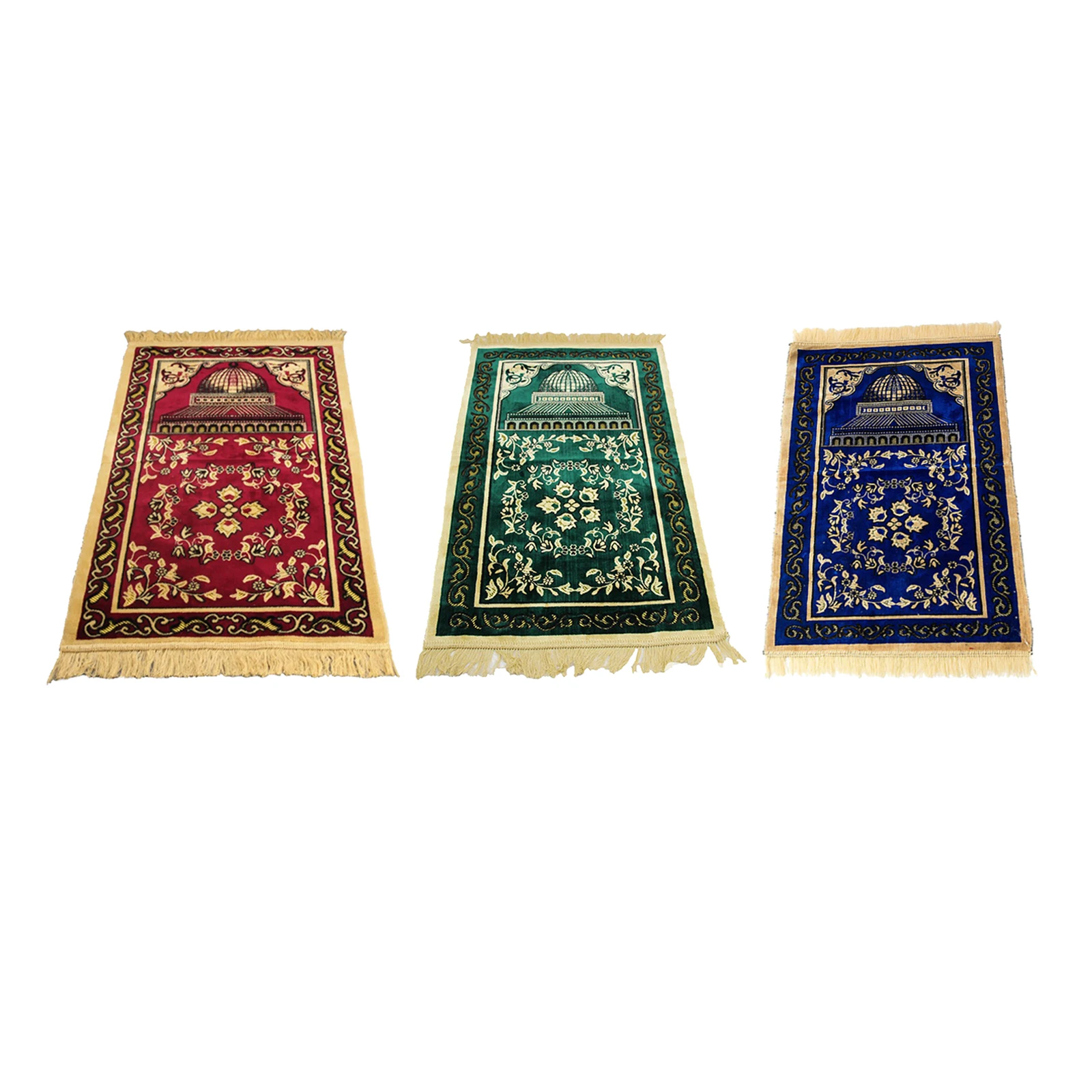 

Muslim Prayer Mat Home Bedroom Living Room Carpet Soft Blanket Lightweight Embroidery Pattern Tassel Tapestry Decorative Mats