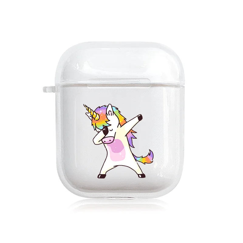A3 Милый рисунок единорога прозрачные чехлы для Apple AirPods 2 крышка зарядки Air Pods прозрачный мягкий силиконовый защитный AirPods2 Fundas - Цвет: A3