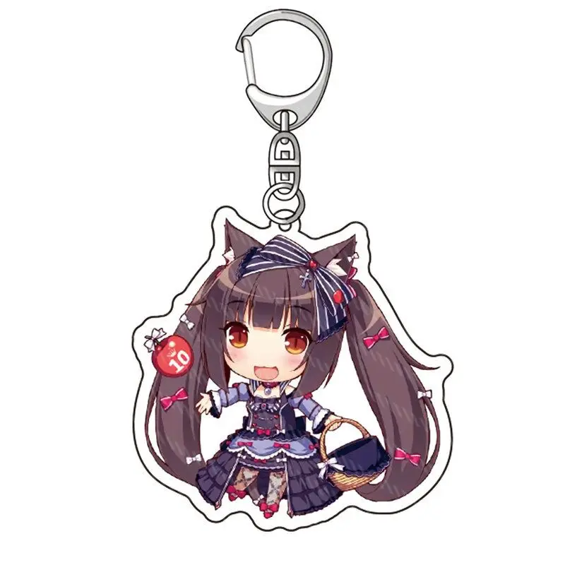 Брелок из анимационной игры Nekopara супер милый аниме Кот для девочек шоколад