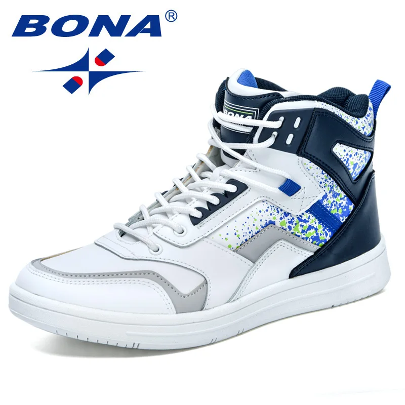 

BONA 2021 New Designers High Top Sakteboarding Shoes Men Sneakers Street Sports Shoes Mansculino Walking Shoes Chaussure Homme