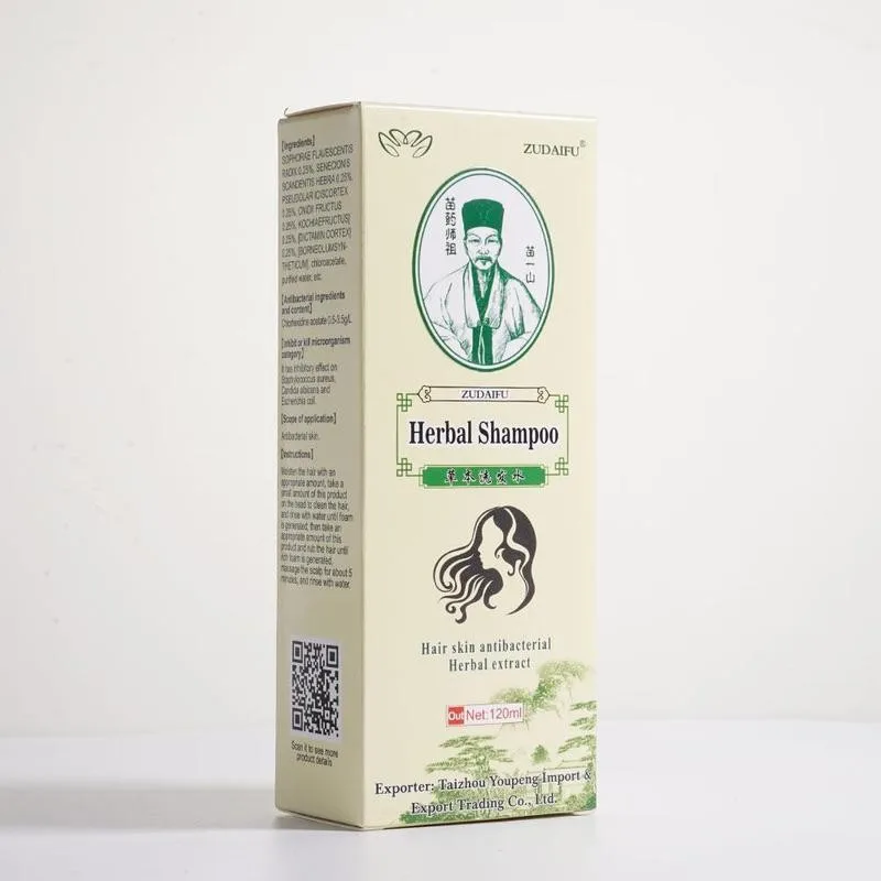 Травяной шампунь для лечения волос с женьшенем и кератином Zudaifu 120 мл