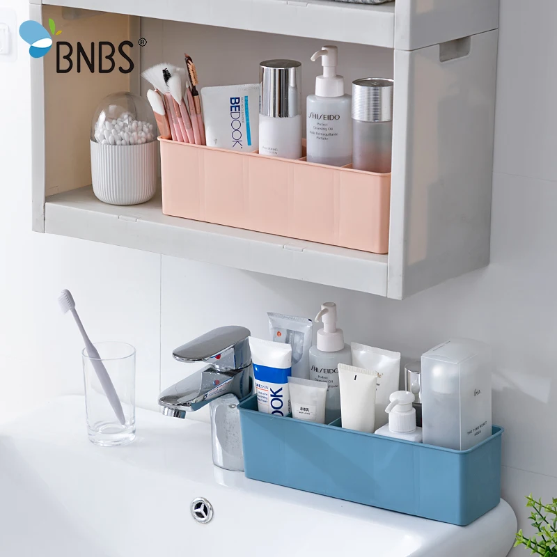 BNBS Bathroom Makeup Organizer For Cosmetics Jewelry Storage Plastic Box In Cabinet Cosmetic Desktop Boxes | Дом и сад