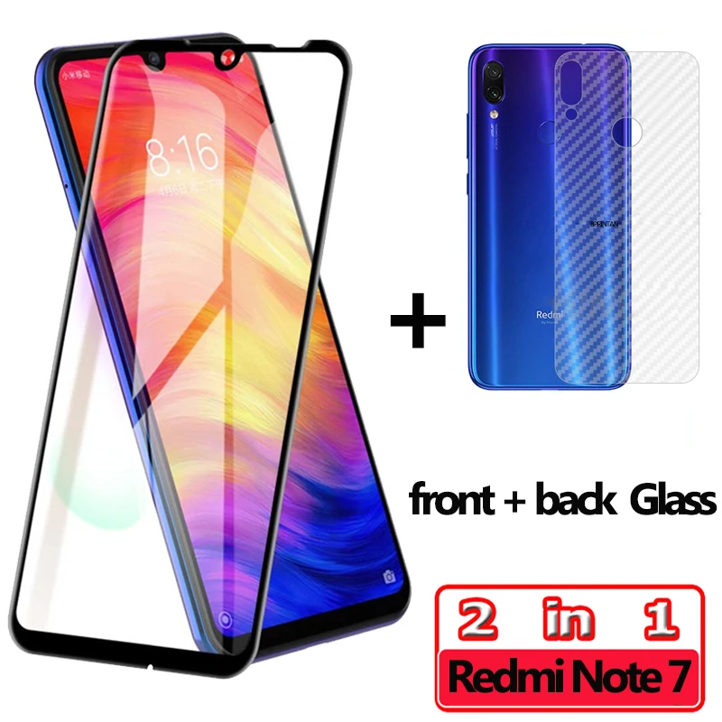 2-in-1 Glass Film Редми нот 7 Передний+ задний защитное стекло для Xiaomi Redmi Note 7 Glass закаленное стекло 2-в-1 redmi note 7 стекло пленка Redmi-Note-7 Стекло редми ноут 7 ксиоми редми ноут 7 стекло на redmi note 7 стекло - Цвет: 2-in-1 Glass Film