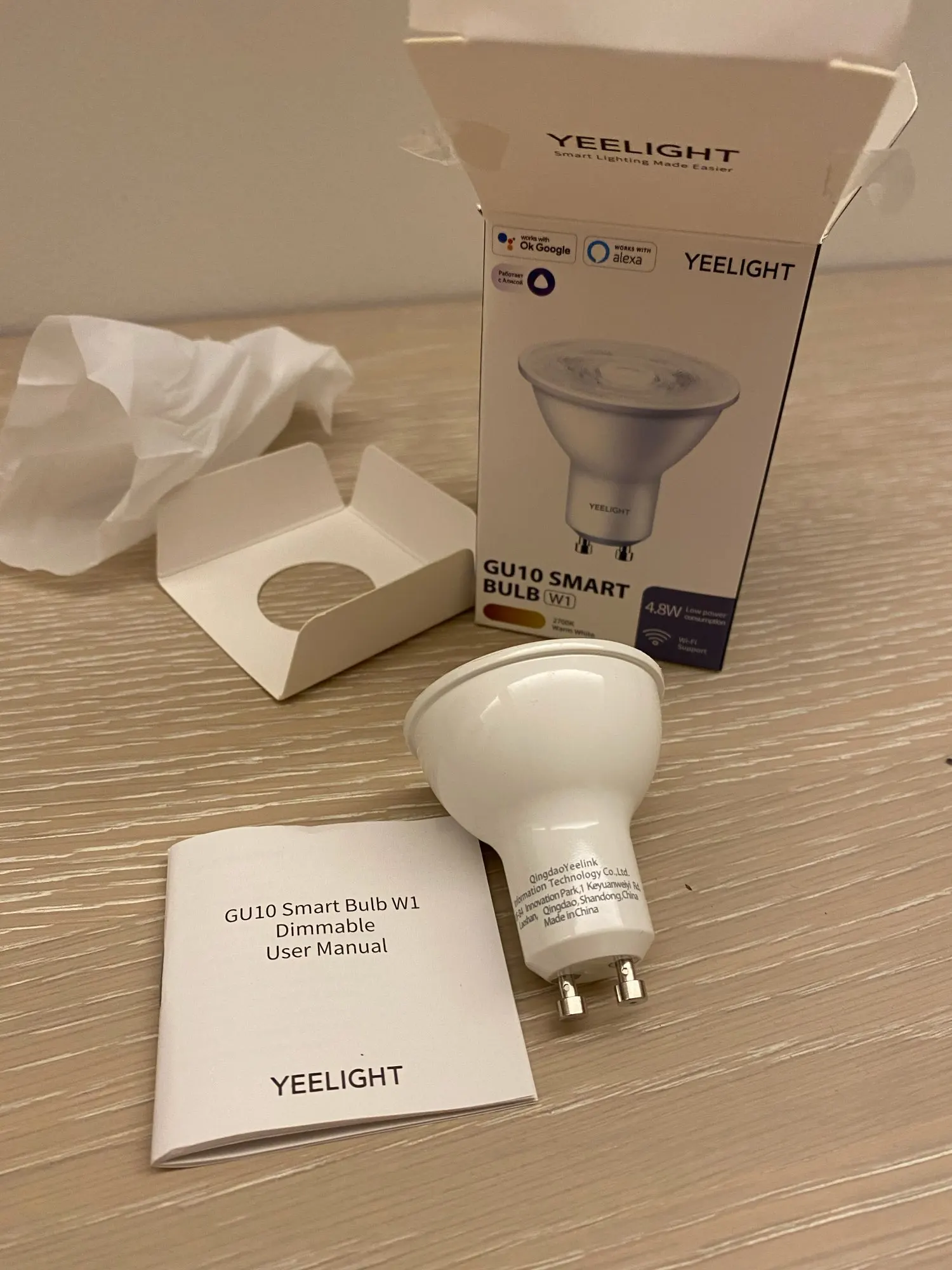 

Yeelight GU10 Smart Bulb YLDP004 Smart Lamp Dimmable W1 4.5W 220V Work with Google Assistant Alexa Mi Home
