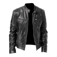 fashion mens leather jackets new pu coat standard collar zipper men fur jacket cazadora hombre men clothing