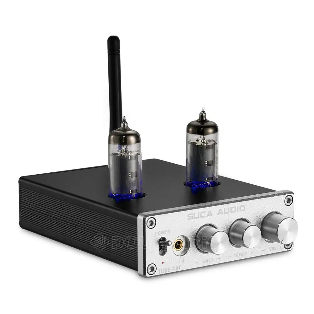Серебристый Nobsound HiFi мини TPA3116D2 гибридная трубка, усилитель мощности стерео усилитель для наушников Bluetooth 4,2 приемник 50 Вт* 2 - Цвет: Серебристый