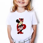 Футболки в стиле Харадзюку с принтом Минни Маус, летняя повседневная Милая Детская футболка с коротким рукавом, Детская футболка, топ для девочек, детская одежда